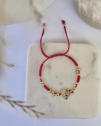 Fuchsia Heart Bracelet