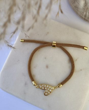 Cream Heart Bracelet