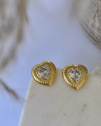Gold Heart Earrings
